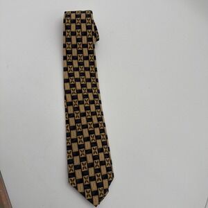 Michelsons of London England Mens Pure Silk Geometric Neck Tie 56"